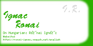 ignac ronai business card